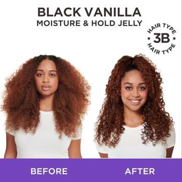 Carol's Daughter Black Vanilla Moisture and Hold Jelly, Hair Gel For Dry Hair with Shea Butter, Jojoba and Vanilla, 12 Fl Oz
