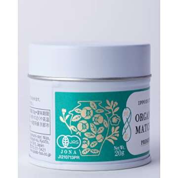 Ippodo Tea - Organic Matcha (0.7oz) - For Usucha and Lattes - Light & Snappy - Kyoto Since 1717