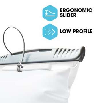 HydraPak Shape-Shift (for 2L or 3L Hydration Packs) Low-Profile Water Bladder/Reservoir for Hydration Backpacks - High Flow Bite Valve, Leak Proof, Fully Reversible, and Dishwasher Safe