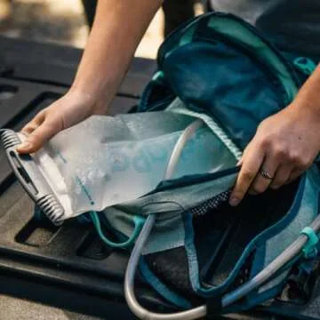 HydraPak Shape-Shift (for 2L or 3L Hydration Packs) Low-Profile Water Bladder/Reservoir for Hydration Backpacks - High Flow Bite Valve, Leak Proof, Fully Reversible, and Dishwasher Safe