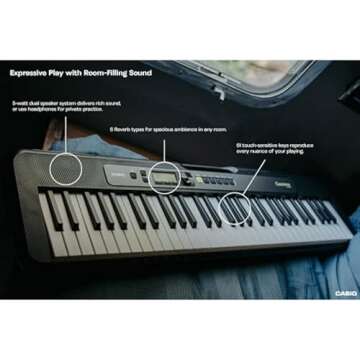Casio Casiotone LK-S250 61-Key Portable Keyboard with Key Lighting System