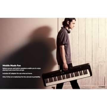 Casio Casiotone LK-S250 61-Key Portable Keyboard with Key Lighting System