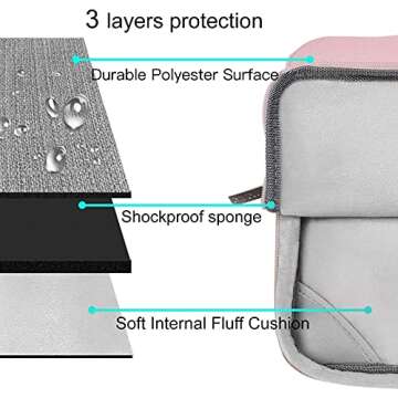 MOSISO Compatible with MacBook Air 13 inch Case 2025 2024 2023 2022 M3 A3113 M2 A2681, Plastic Hard Shell&Sleeve Bag&Keyboard Skin&Webcam Cover&Screen Film for MacBook Air 13.6 inch, Baby Pink