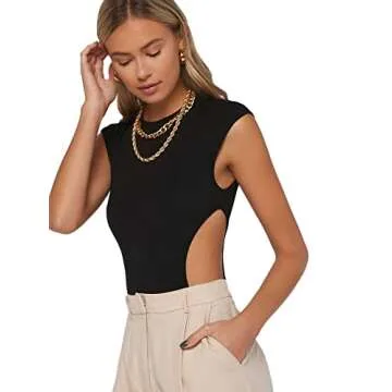 Trendy Verdusa Cut Out Sleeveless Bodysuit for Women