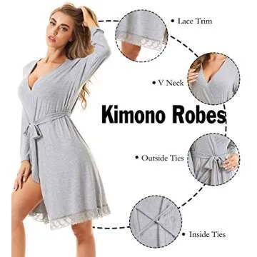 SWOMOG Women's Maternity Nursing Robe Pregnancy Hospital Breastfeeding Bathrobes 3 in 1 Labor Delivery Nightgowns