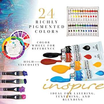 62-Piece Premium Acrylic Art Paint Set for All Ages