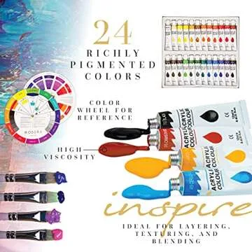 62-Piece Premium Acrylic Art Paint Set for All Ages