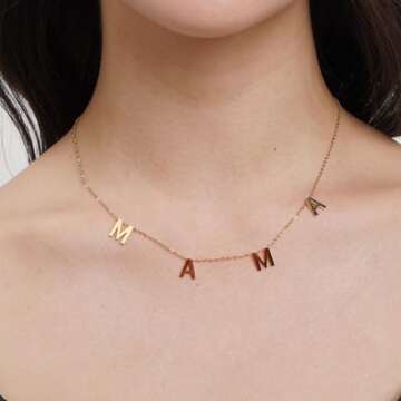 SmileBelle Mama Necklace as New Mom Gifts, Mom to Be Gift as First Time Mommy Gifts Mom Necklace as Pregnancy Gifts for Expecting Mom Mother Day Gifts as New Mom Gifts After Birth