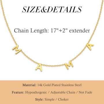 SmileBelle Mama Necklace as New Mom Gifts, Mom to Be Gift as First Time Mommy Gifts Mom Necklace as Pregnancy Gifts for Expecting Mom Mother Day Gifts as New Mom Gifts After Birth