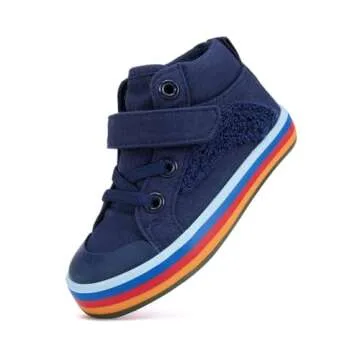 BMCiTYBM Baby Boys Girls Canvas Walking Shoes First Walker Infant Anti-Slip 6 9 12 18 24 Months Multicoloured Navy 12-18 Months Toddler