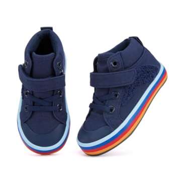 BMCiTYBM Baby Boys Girls Canvas Walking Shoes First Walker Infant Anti-Slip 6 9 12 18 24 Months Multicoloured Navy 12-18 Months Toddler