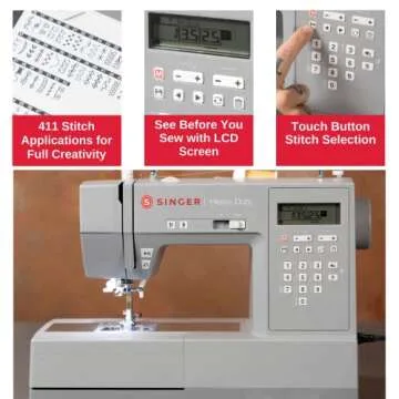 SINGER Heavy Duty 6700C Computerized Sewing Machine with Accessory Kit | Strong Motor with Enhanced Piercing Power, 411 Stitch Applications, LCD Screen, Full Metal frame & 1-step Buttonhole