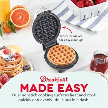DASH Mini Waffle Maker Compact Non-Stick Versatile Breakfast
