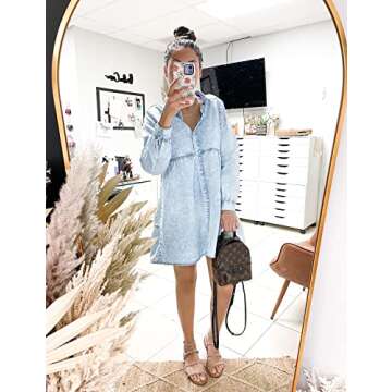 LookbookStore Casual College Graduation Dresses Maternity Dresses Photoshoot A Line Dresses Knee Length Womens Fall Outfits Roadknight Blue Size Small Size 4 6