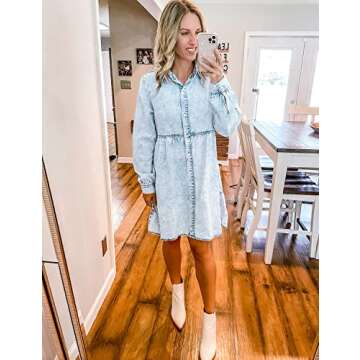 LookbookStore Casual College Graduation Dresses Maternity Dresses Photoshoot A Line Dresses Knee Length Womens Fall Outfits Roadknight Blue Size Small Size 4 6