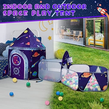 LOJETON 3pc Space Ship Play Tent for Kids 3-7 Years