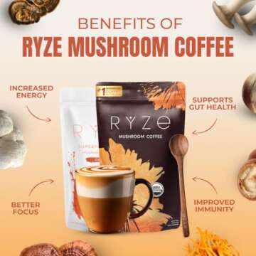 RYZE n Shine Bundle | Mushroom Coffee + Probiotic Creamer | 6 Adaptogenic Mushrooms | USDA Organic |...