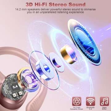 Premium Hupoaf Wireless Earbuds - Sporty Bluetooth 5.4 Headphones