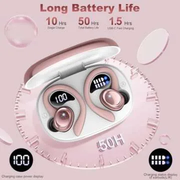 Wireless Earbuds with 50H Battery & Noise Cancellation