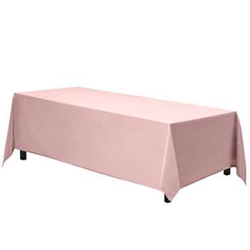 Gee Di Moda Rectangle Tablecloth - 70 x 120 Inch Pink Table Cloth for 6 or 8 Foot Rectangle Table - ...