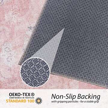 RugOver Machine Washable Area Rug, Pet-Friendly and Non-Slip Indoor Carpet for Kitchen, Bathroom, Living Room, Home Floor Decoration(Flesh/Oatmeal, 3' x 5')