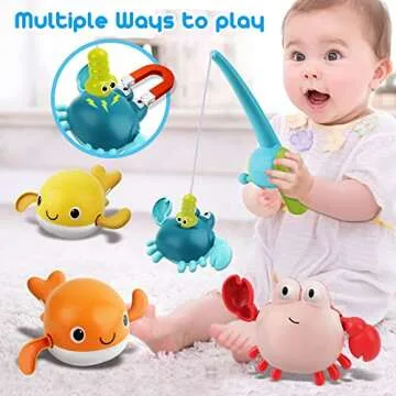 Dwi Dowellin Bath Toy for Toddlers ,Bathtub Toy with Floating Mold Free Swimming Toys and Stacking C...