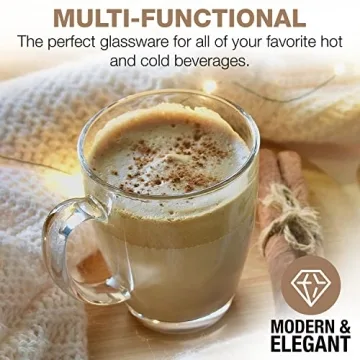 Eparé Clear Glass Coffee Mugs Set - Perfect for Hot Beverages