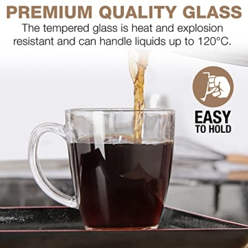 Eparé Clear Glass Coffee Mugs Set - Perfect for Hot Beverages