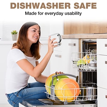 Eparé Clear Glass Coffee Mugs Set - Perfect for Hot Beverages