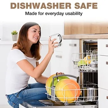 Eparé Clear Glass Coffee Mugs Set - Perfect for Hot Beverages