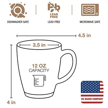 Eparé Clear Glass Coffee Mugs Set - Perfect for Hot Beverages