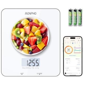RENPHO Food Scale with Nutritional Calculator for Weight Loss and Healthy Cooking