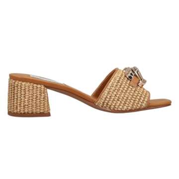 Steve Madden Women's Santana Heeled Sandal, Raffia, 8