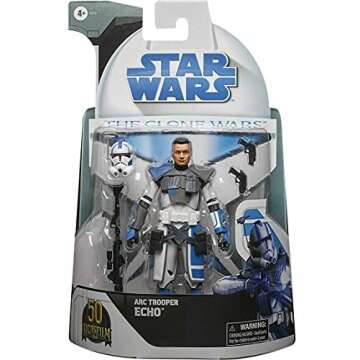 Star Wars ARC Trooper Echo The Clone Wars Toy 6-Inch-Scale Collectible Action Figure with Accessorie...