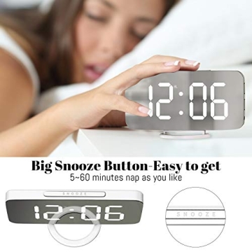 Stylish WulaWindy Digital Alarm Clock with USB Charger