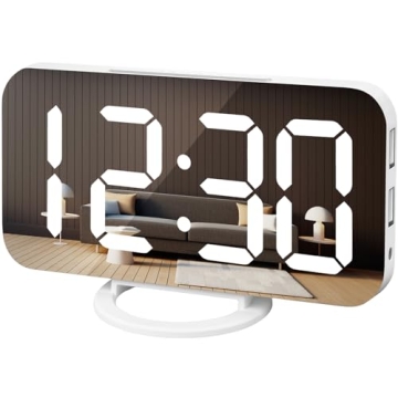 Stylish WulaWindy Digital Alarm Clock with USB Charger