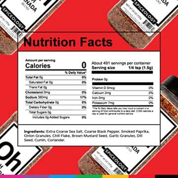 Spiceology - Oh Canada Steak Seasoning - All-Purpose BBQ Rubs, Spice Blends and Seasonings - Use on: Steak, Chicken, Pork, Steak, Bacon, Lamb, Burgers, and Meatloaf - 6 oz