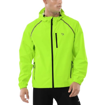 BALEAF Men's Cycling Rain Jacket - Waterproof & Packable