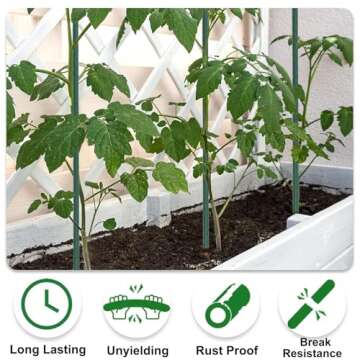 BTSD-home Garden Stakes 4 Ft Steel Plant Stakes - Sturdy Tomato Stakes, 25 Pack