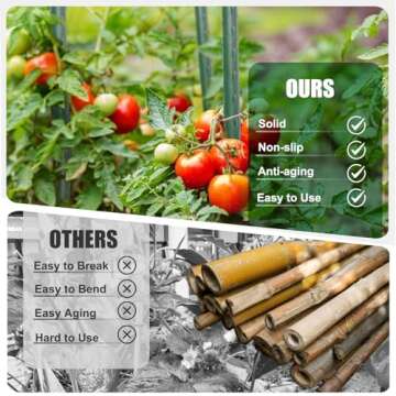 Sturdy 4 Ft Steel Garden Stakes - 25 Pack for Plants