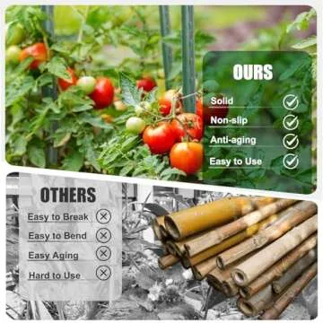 Sturdy 4 Ft Steel Garden Stakes - 25 Pack for Plants