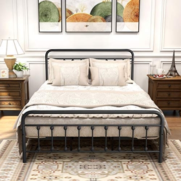 DUMEE Metal Queen Bed Frame for Stylish Storage Solutions
