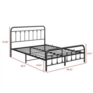 DUMEE Metal Queen Bed Frame for Stylish Storage Solutions