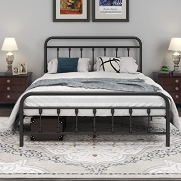 DUMEE Metal Queen Bed Frame for Stylish Storage Solutions
