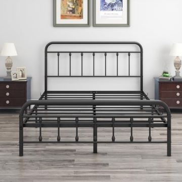DUMEE Metal Queen Bed Frame for Stylish Storage Solutions