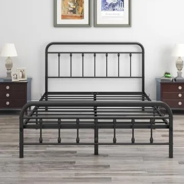 DUMEE Metal Queen Bed Frame for Stylish Storage Solutions