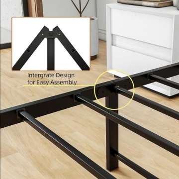 DUMEE Metal Queen Bed Frame for Stylish Storage Solutions