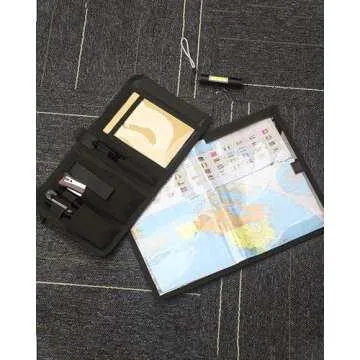 GEEDUD Map Case, Tactical Notebook, Multifunctional Water-resistant Map Case for Military Hiking, Tactical, Outdoor Activities(Black)