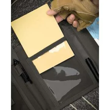 GEEDUD Map Case, Tactical Notebook, Multifunctional Water-resistant Map Case for Military Hiking, Tactical, Outdoor Activities(Black)