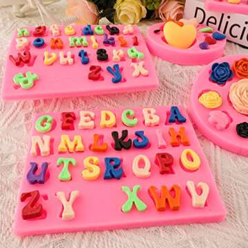 5pcs Letter Molds Set for Cake Decoration and Baking